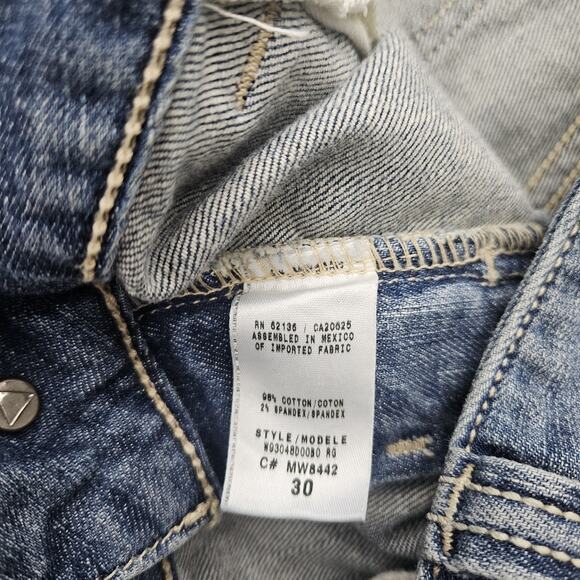 Guess Daredevil Boot Cut Jeans Embellished Pockets Dark Wash Denim Size 30 - Picture 9 of 14